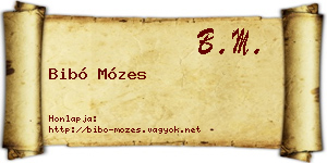 Bibó Mózes névjegykártya